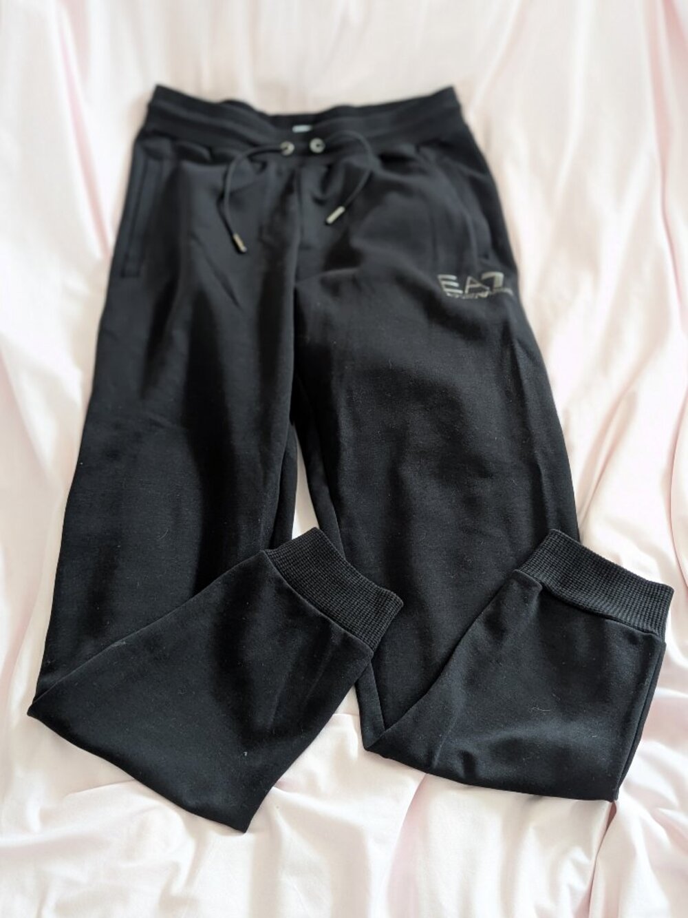 EA7 Emporio Armani Black Logo Jogger Pants